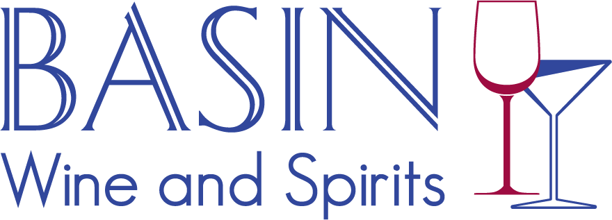 Basin Wine logo blue text